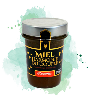 Miel 'Harmonie du Couple' (250g) avec ingrédients Bio : Graine de Nigelle (Habba Sawda); Maca; Guarana et Ginseng