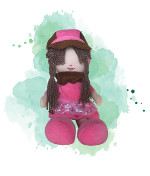 Peluche Aïcha - Grande poupée pour fillettes (Doudou sans les yeux - 40 cm)